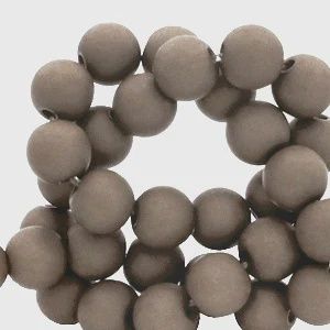 4 mm acryl kralen matt Taupe Grey, 5 gram