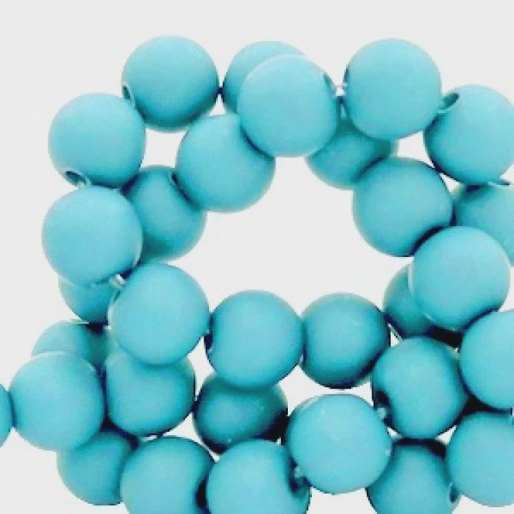 4 mm acryl kralen matt Aquamarine Blue, 5 gram