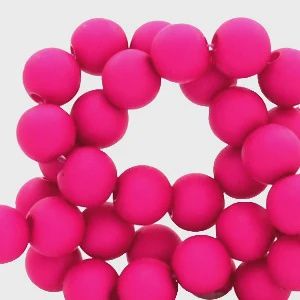 4 mm acryl kralen matt Peacock Pink, 5 gram