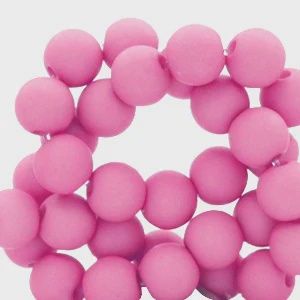 4 mm acryl kralen matt Hot Pink, 5 gram