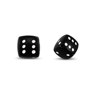 Acryl kralen dobbelsteen Black, 5 stuks