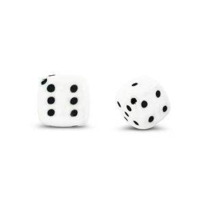Acryl kralen dobbelsteen White, 5 stuks