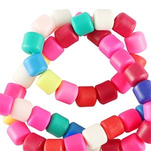 Polymeer kralen 6mm Multicolour, 10 stuks