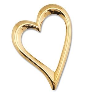 Roestvrij stalen (RVS) Stainless steel hanger hart Gold 60X45mm