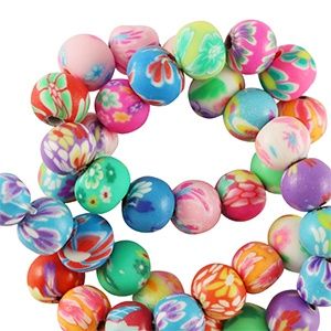Polymeer kralen 6mm Multicolour, 5 stuks
