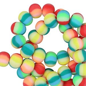 Polymeer kralen rond Multicolour, 5 stuks