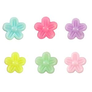 Acryl look kralen bloem Multicolour pastel 9mm,20 stuks