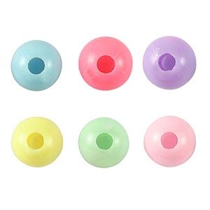 Acryl look kralen Multicolour pastel 8mm, 15 stuks