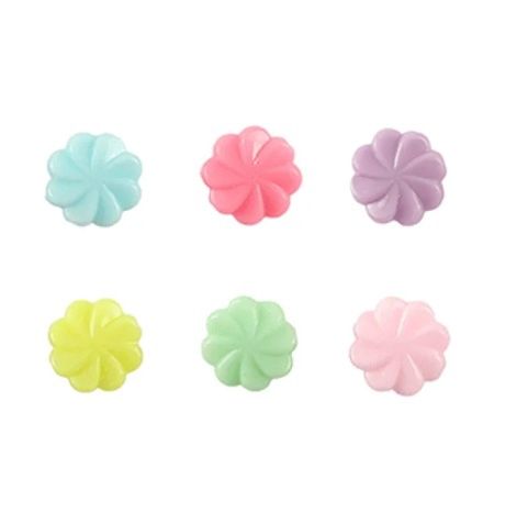 Acryl look kralen Multicolour flower 12mm, 12 stuks