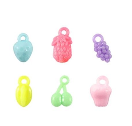 Acryl look kralen fruit Multicolour pastel 13mm,10 stuks