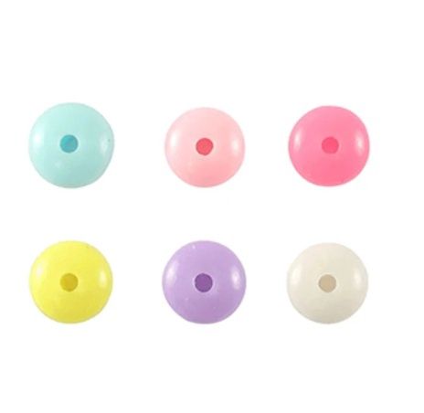 Acryl look kralen rondel Multicolour pastel 8mm,15 stuks