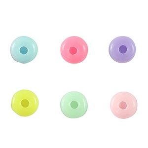 Acryl look kralen disc Multicolour pastel 5mm, 20 stuks