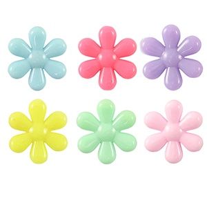Acryl look kralen bloem Multicolour pastel 23mm, 9 stuks