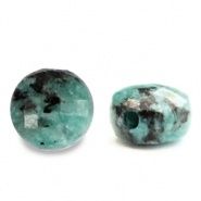 Natuursteen kralen dalmatian stone facet 5mm Turquoise blue, 4 stuks