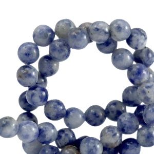 Natuursteen kralen sodaliet en microklien 8mm Blue, 4 stuks