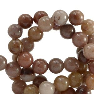 Natuursteen kralen kwarts 8mm Tawny-brown, 4 stuks