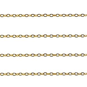 Roestvrij stalen (RVS) Stainless steel onderdelen jasseron ankerketting Gold, per 10cm