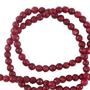 Natuursteen kralen 3mm facet geslepen Bordeaux red, 10 stuks