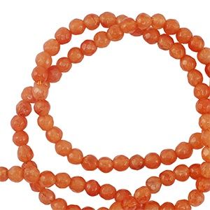 Natuursteen kralen 3mm facet geslepen Orange, 15 stuks