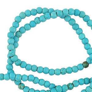 Natuursteen kralen 3mm facet geslepen Turquoise blue, 15 stuks