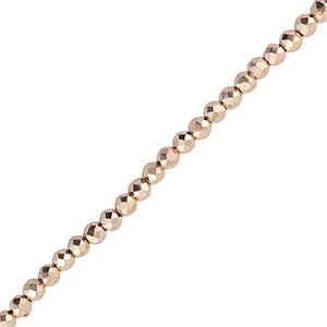 op Facet kralen 2mm rond Metallic rose gold, 30 stuks