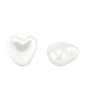 Imitatie zoetwaterparels hart White 6mm, 20 stuks