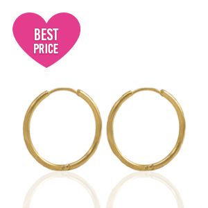 Roestvrij stalen (RVS) Stainless steel oorbellen creolen 13mm Goud