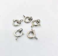 Veerringsluitingen 9mm, 5 stuks, Kleur: Zilver