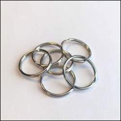 Sleutelringen 20mm, zilver 8 stuks