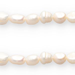 BQ Zoetwaterparels nugget ovaal 10x9mm Natural white 3 stuks