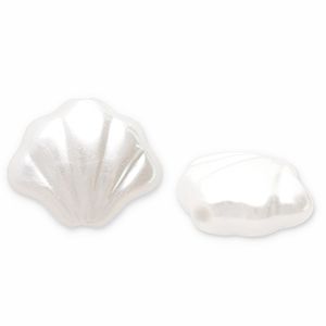 Imitatie zoetwaterparels schelp White 10mm, 7 stuks