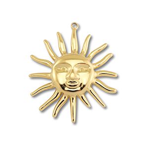 Roestvrij stalen (RVS) Stainless steel bedel zon Gold