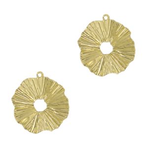 Bedel DQ metaal irregular 18mm Goud (nikkelvrij), per stuk