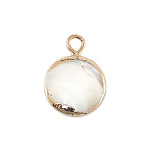 BQ Zoetwaterparels bedel rond Gold-Natural white