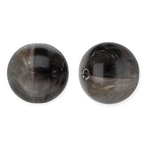 12mm acryl kralen rond Dark grey-white