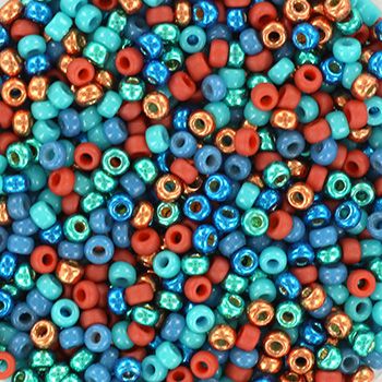 Miyuki Rocailles 11/0 Blue Corals Mix