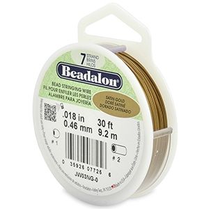 Beadalon rijgdraad 7 draads 0.46mm Satin Gold, 9.2 meter