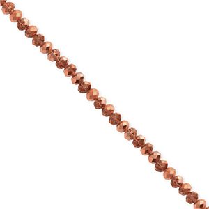 Top Facet kralen 3x2mm disc Rose gold-pearl shine coating, 30 stuks