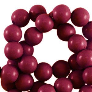 8 mm acryl kralen shiny cherry red, 20 stuks