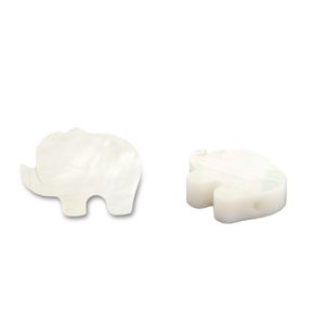 Schelp kralen olifant White (natuurlijke kleur schelp), 9,5 x 13 mm