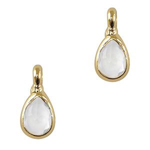 Hanger van crystal glas druppel Crystal-gold, per stuk