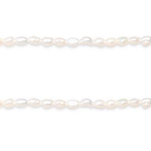 Zoetwaterparels nugget Natural white white 6x4mm, 3 stuks