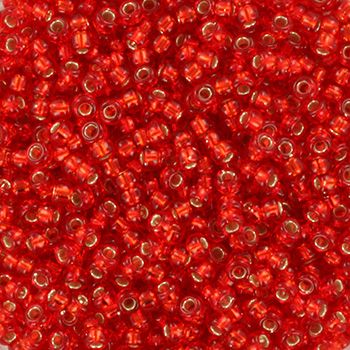 Miyuki Rocailles 15/0 0010 Silverlined Flame Red