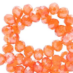 Top Facet kralen 3x2mm disc Warm comfort orange-pearl shine coating, 30 stuks