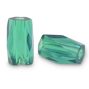 Top Facet kralen 5x3mm tube Petrol green, 10 stuks
