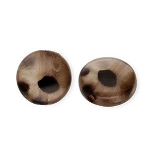 Acryl kralen rondellen met luipaardprint Transparent brown-dark brown 16mm, per stuk