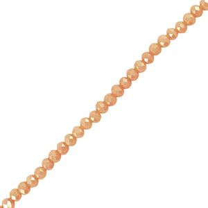 Top Facet kralen 6x4mm disc Peach pink, 20 stuks