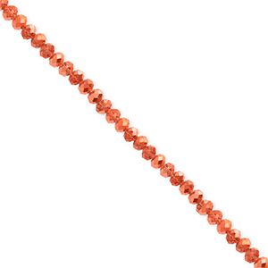 Top Facet kralen 3x2mm disc Coral orange-pearl shine coating, 30 stuks