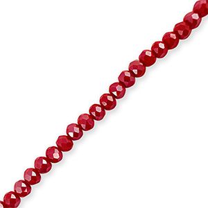 Top Facet kralen 4x3mm disc Dark red, 20 stuks