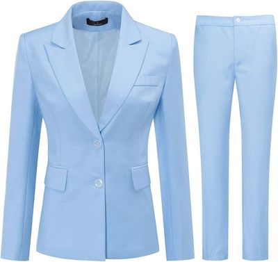YUNCLOS Women&#39;s 2 Piece Office Work Suit Set One Button Blazer and Pants